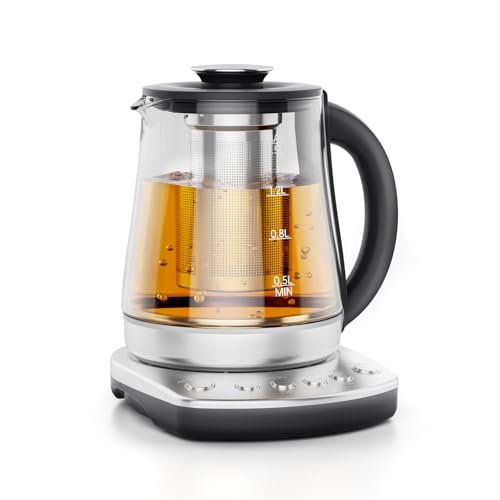 olayks Electric Kettle with Infuser, Hot Water Kettle Electric Tea Kettle with Temperature Control, 2H Keep Warm, 1200W Fast Heating for Boiling Water Tea Coffee, 1